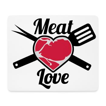Meat Love - Mousepad (Querformat) - Weiß - Vorne