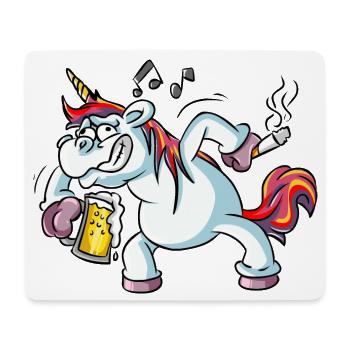 Besoffenes Einhorn - Mousepad (Querformat) - Weiß - Vorne