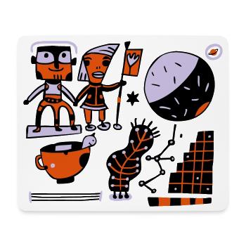 Mondraum-Charaktere: Kunterbunte Astronauten - Mousepad (Querformat) - Weiß - Vorne
