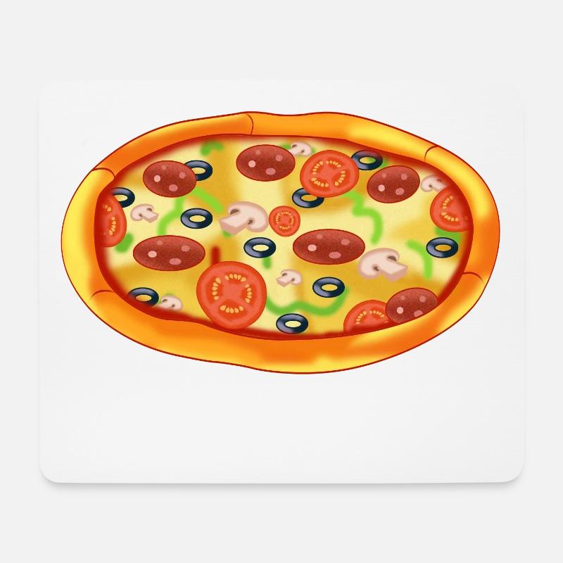 Pizza - Mousepad (Querformat) - Weiß