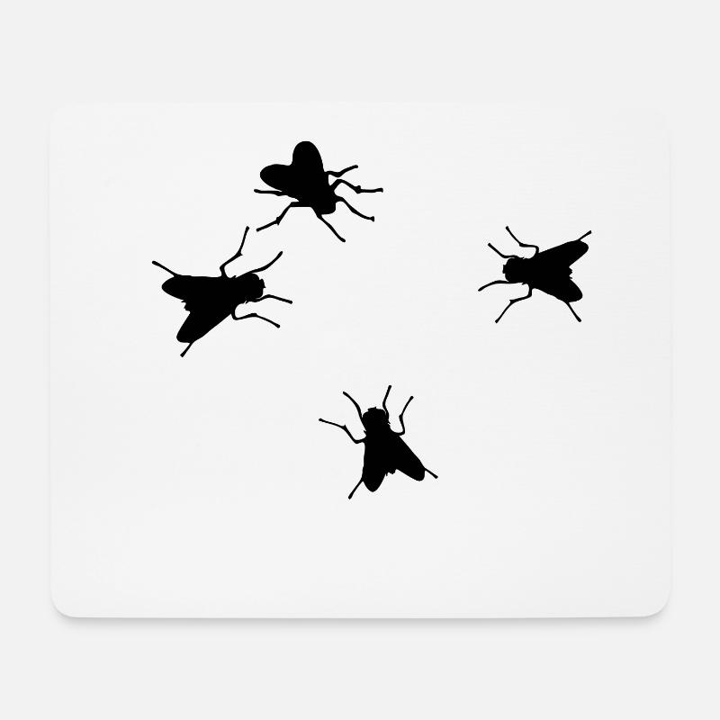 4 Fliegen - Mousepad (Querformat) - Weiß