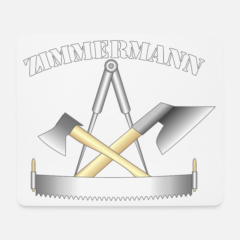 Zunftzeichen der Zimmermänner - Mousepad (Querformat) - Weiß