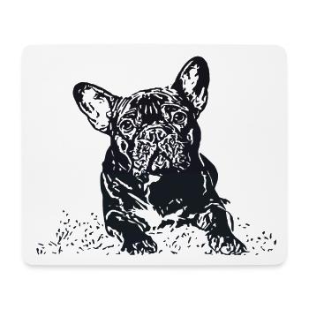 Bouledogue Français - Tapis de souris (format paysage) - blanc - Devant