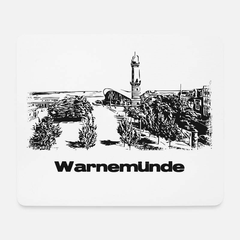 Rostock Warnemünde - Mousepad (Querformat) - Weiß