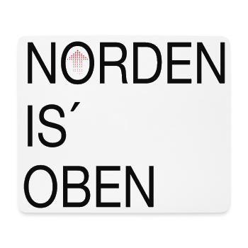 Norden is oben - Mousepad (Querformat) - Weiß - Vorne