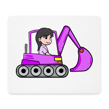Rosa Bagger Mädchen - Mousepad (Querformat) - Weiß - Vorne