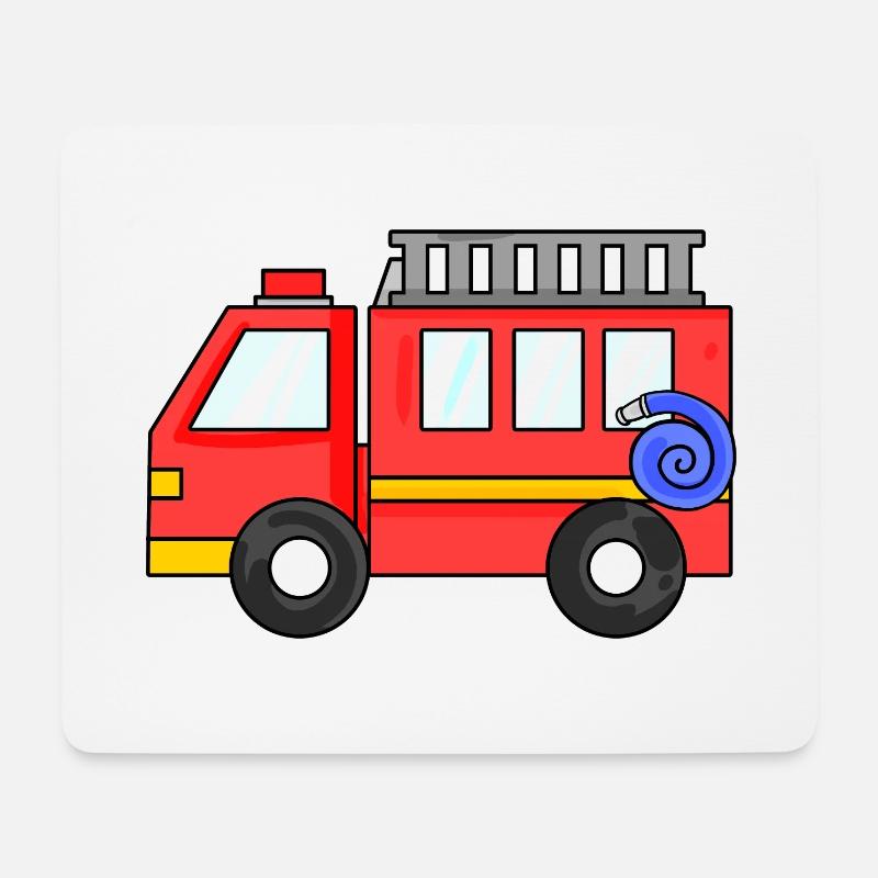 Feuerwehr Auto - Mousepad (Querformat) - Weiß