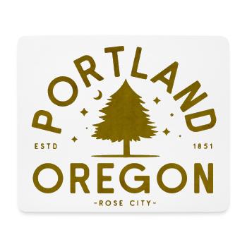 Portland Oregon Vintage Baum Logo - Mousepad (Querformat) - Weiß - Vorne