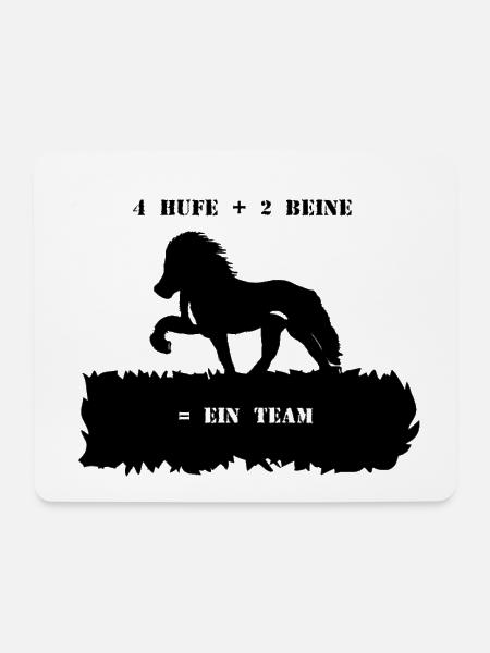 Spruch 9 mit Pferd 1 schwarz - Mousepad (Querformat) - Weiß