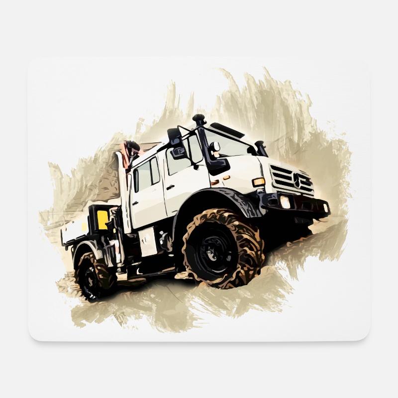 Unimog LKW - Mousepad (Querformat) - Weiß