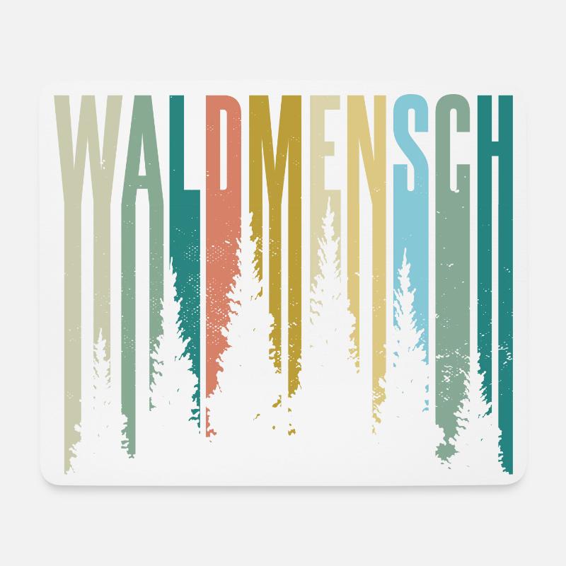 Waldmensch Farbpalette Waldsilhouetten - Mousepad (Querformat) - Weiß