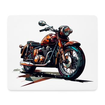 Motorrad im Polygon Stil - Mousepad (Querformat) - Weiß - Vorne