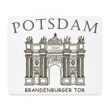 Potsdam, Brandenburger Tor, Deutschland Zeichnung - Mousepad (Querformat) - Weiß - Vorne