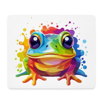 Frosch Design bunt - Mousepad (Querformat) - Weiß - Vorne