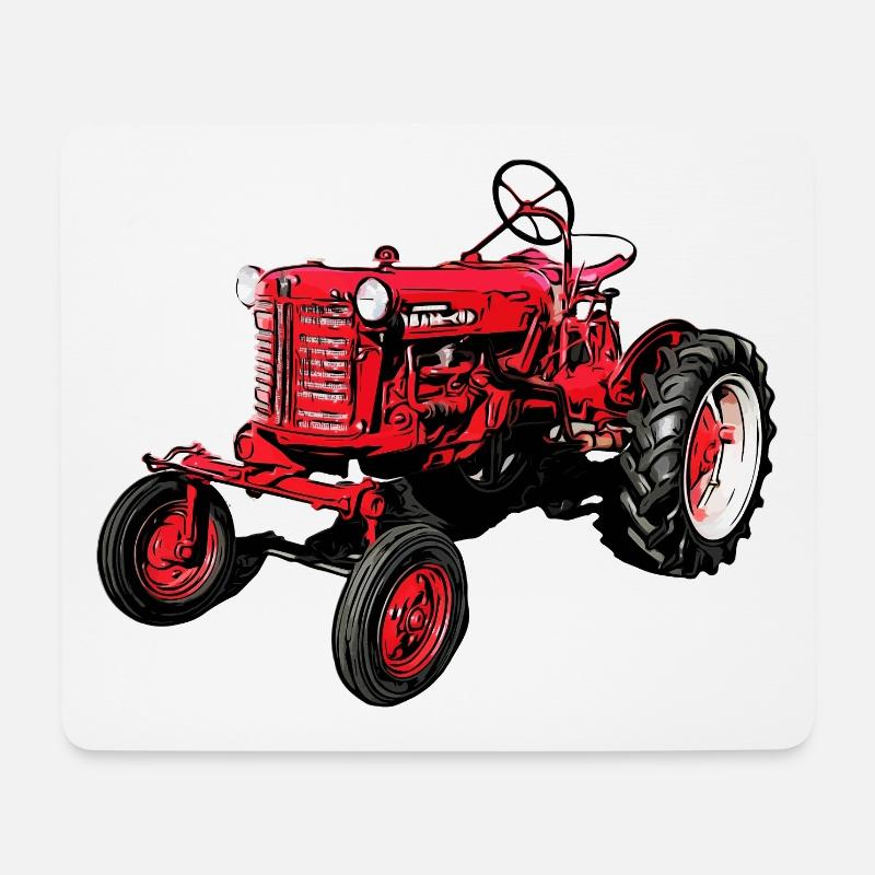 Alter Farmall Cub Traktor - Mousepad (Querformat) - Weiß