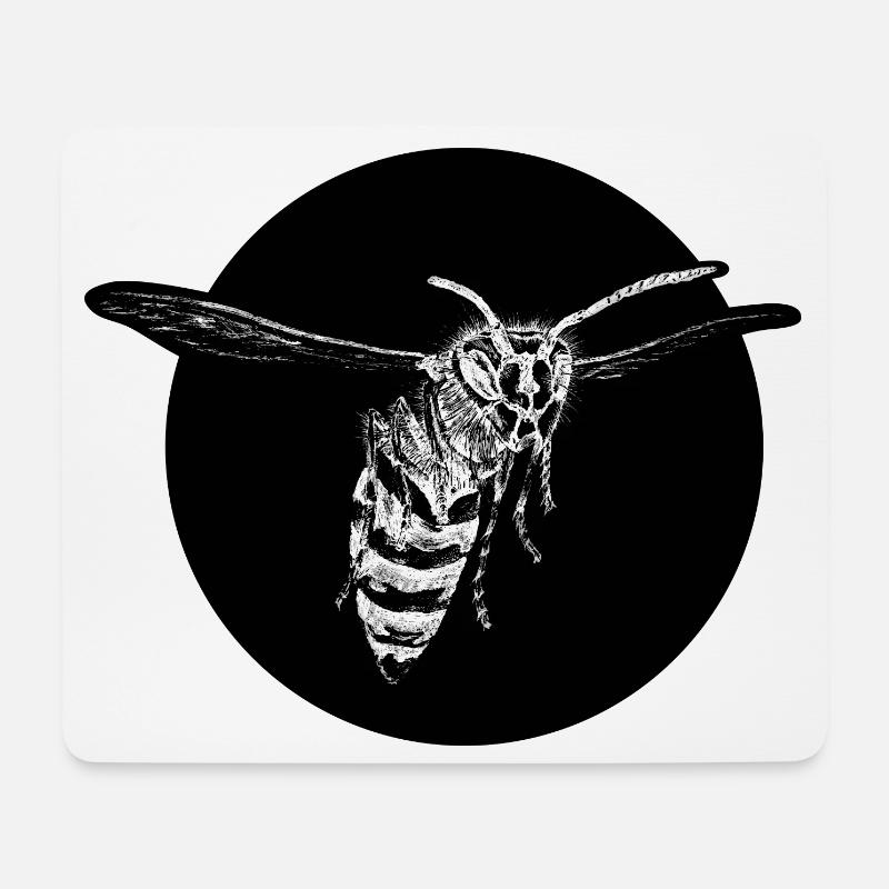 Guêpe - Abeille - Insecte - Tapis de souris (format paysage) - blanc