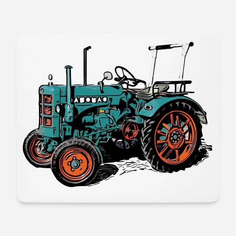 Hanomag R16 Traktor - Mousepad (Querformat) - Weiß
