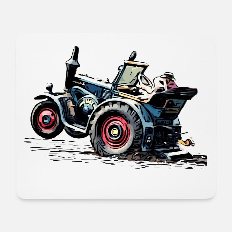 Lanz Traktor Bulldog Power - Mousepad (Querformat) - Weiß