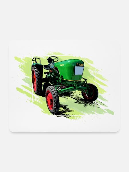 Dieselross F12 Oldtimer Traktor - Mousepad (Querformat) - Weiß