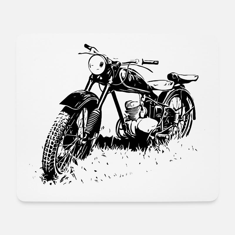 Zschopau DDR Motorrad - Mousepad (Querformat) - Weiß