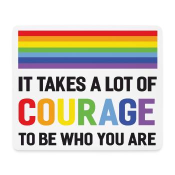 LGBTQ Pride Month – Es braucht viel Mut - Mousepad (Querformat) - Weiß - Vorne