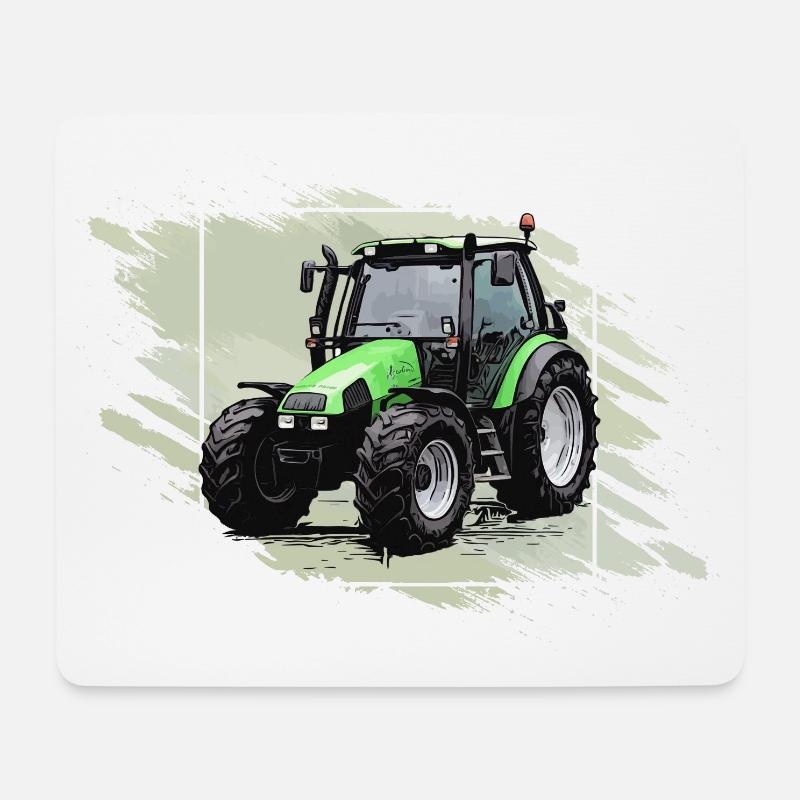 Kleiner grüner Traktor - Mousepad (Querformat) - Weiß