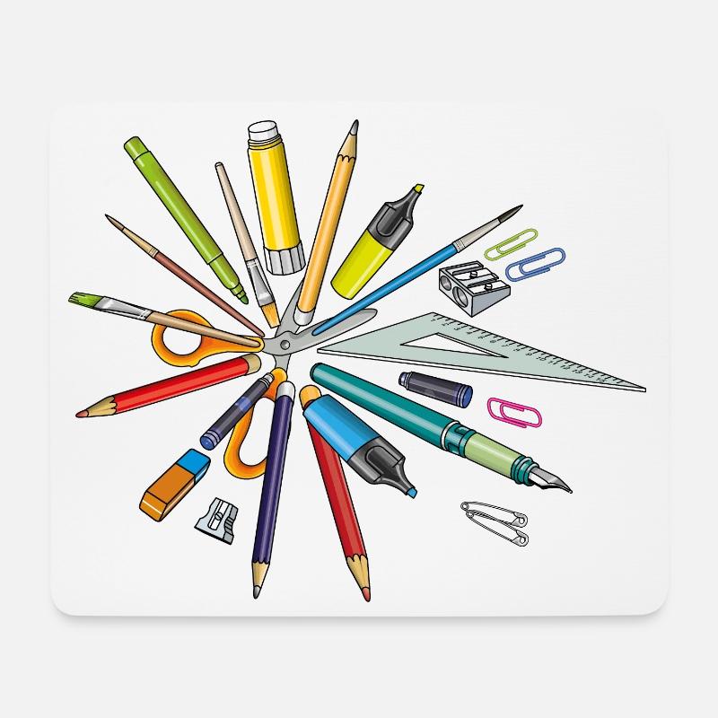 I like school supplies - Mouse Pad (horizontal) - white