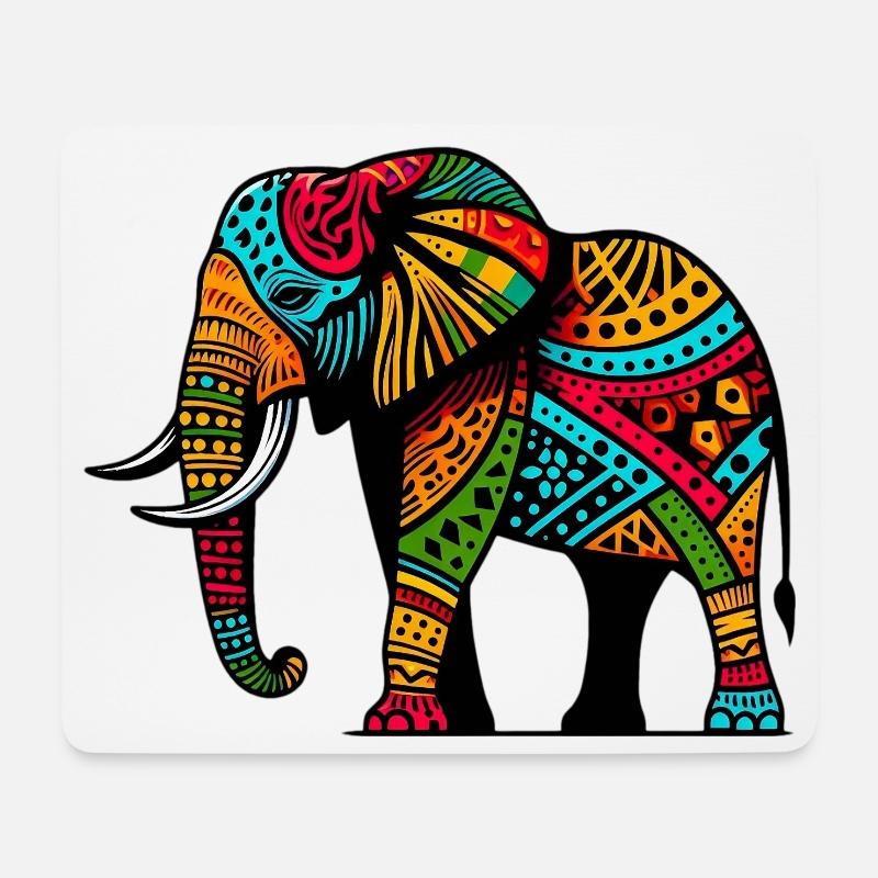 Elefant - Mousepad (Querformat) - Weiß