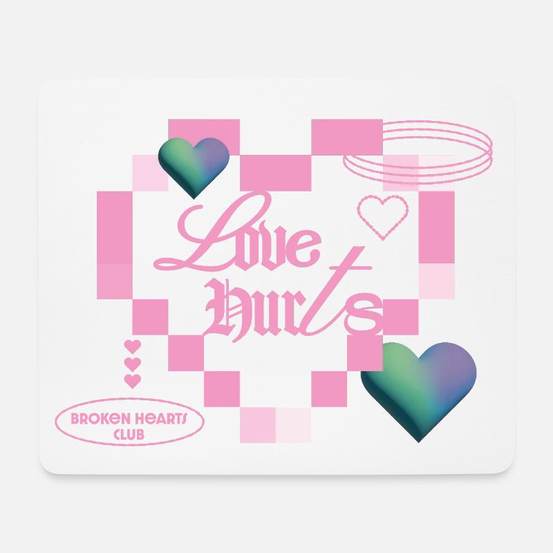 Liebe tut weh - Mousepad (Querformat) - Weiß
