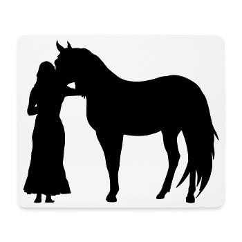 Frau mit Pferd - Mousepad (Querformat) - Weiß - Vorne