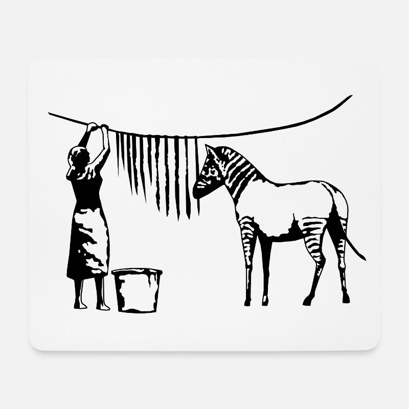 Funny Zebra Stripes - Mouse Pad (horizontal) - white