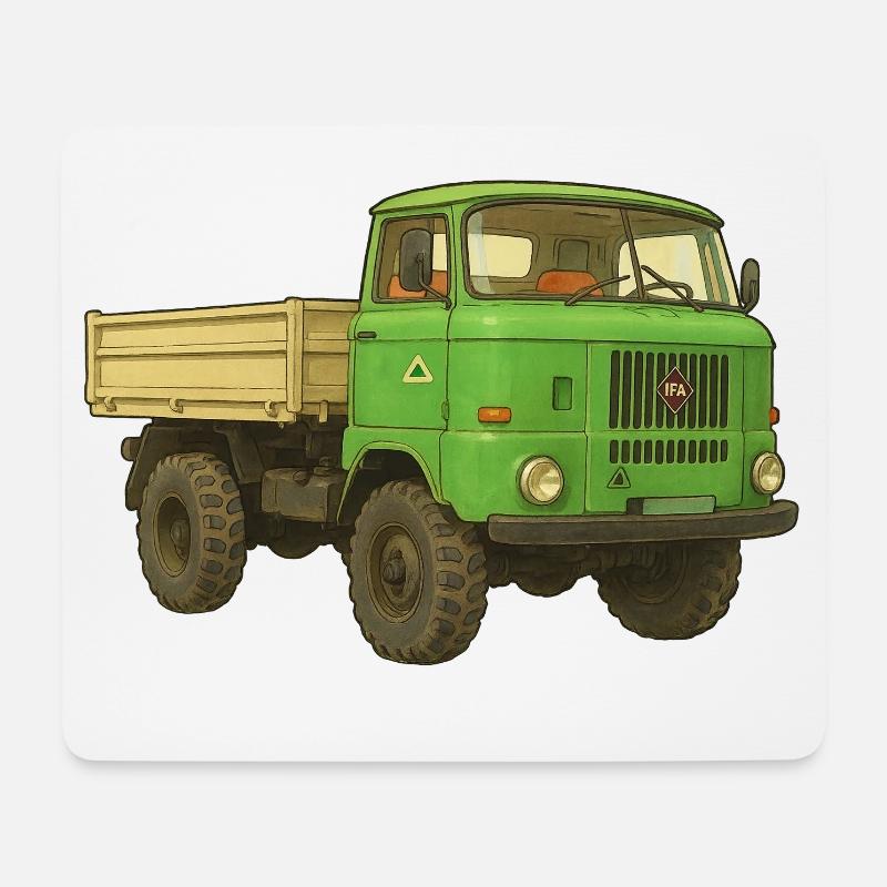 W50 DDR LKW - Mousepad (Querformat) - Weiß