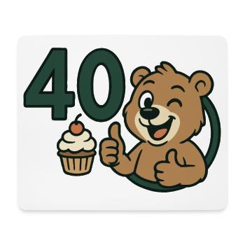 Strong as a bear at 40 - Mouse Pad (horizontal) - white - Front