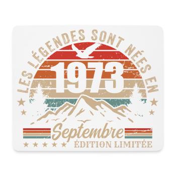 légendaire depuis septembre 1973 | septembre 1973 - Tapis de souris (format paysage) - blanc - Devant