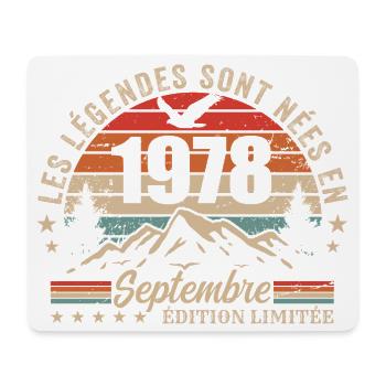 légendaire depuis septembre 1978 | septembre 1978 - Tapis de souris (format paysage) - blanc - Devant