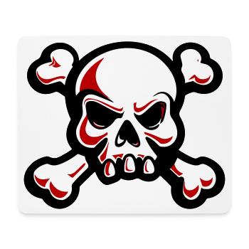 Totenkopf Skelett Knochen Symbol - Mousepad (Querformat) - Weiß - Vorne