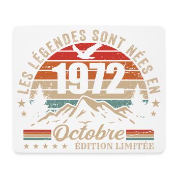 Octobre 1972 Cadeau Anniversaire 1972 October 1972 - Tapis de souris (format paysage) - blanc - Devant