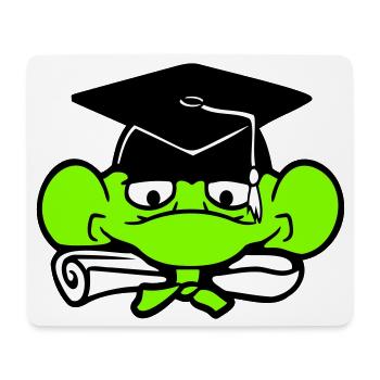 grenouille diplôme d’études secondaires réussi collège mignon - Tapis de souris (format paysage) - blanc - Devant