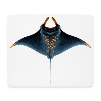 Raie manta, raie diable, raie pastenague, plongeur - Tapis de souris (format paysage) - blanc - Devant