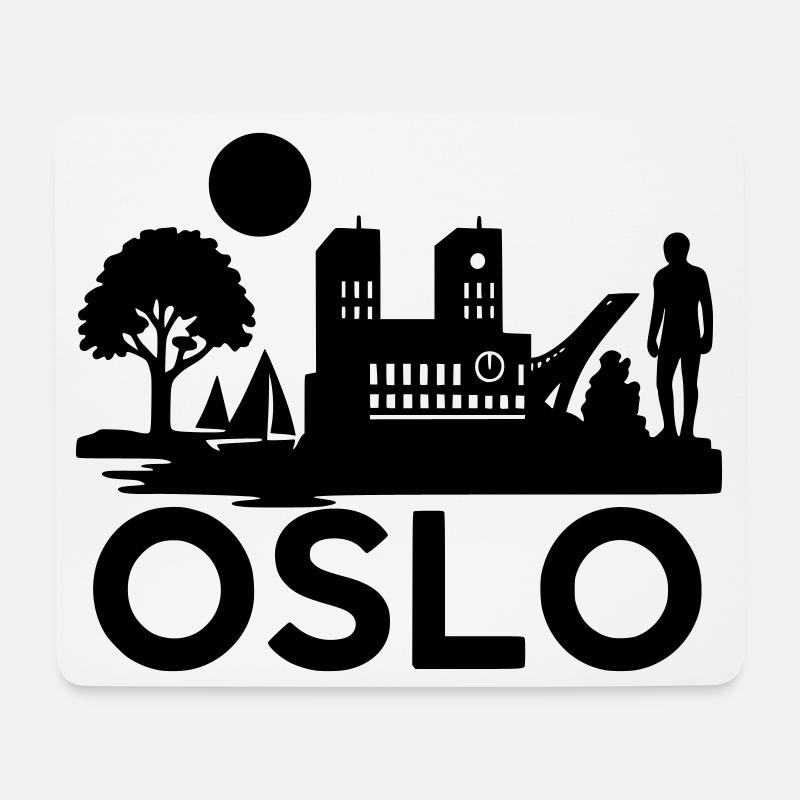 oslo silhouette wahrzeichen - Mousepad (Querformat) - Weiß