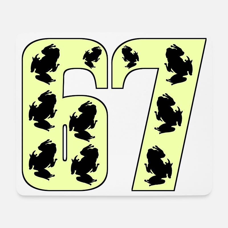 67 Nummern Zahl 67 - Mousepad (Querformat) - Weiß