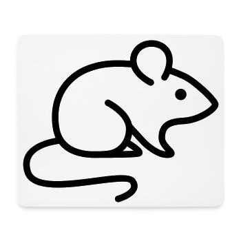 Maus - Mousepad (Querformat) - Weiß - Vorne