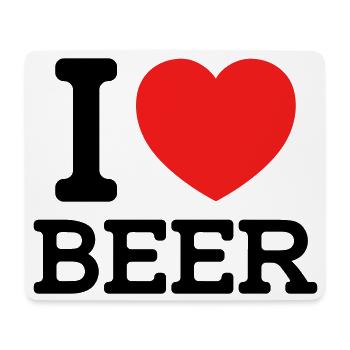 I love Beer (colors can be changed) - Mouse Pad (horizontal) - white - Front