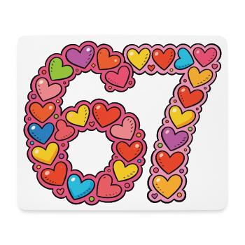 Herzmosaik 67 Bunte Liebeskritzelei - Mousepad (Querformat) - Weiß - Vorne