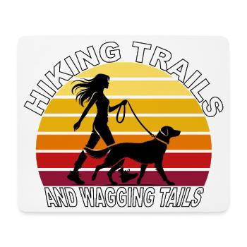 Hiking Trails and Wagging Tails Retro - Mousepad (Querformat) - Weiß - Vorne