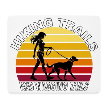 Hiking Trails and Wagging Tails Retro - Mousepad (Querformat) - Weiß - Vorne