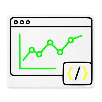 Web Analyse Chart Coding Browser Vektor - Mousepad (Querformat) - Weiß - Vorne