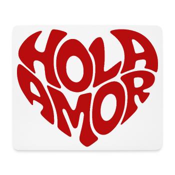 Hola Amor Retro Red Heart Love - Mouse Pad (horizontal) - white - Front