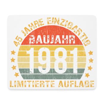 1981 Anniversaire 45 Décorations 45 45 Anniversaire - Tapis de souris (format paysage) - blanc - Devant