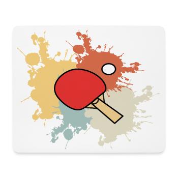 Tischtennis Retro Tischtennisschläger - Mousepad (Querformat) - Weiß - Vorne